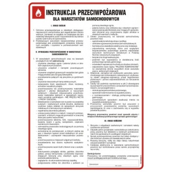 DB027 Instrukcja przeciwpożarowa dla warsztatów samochodowych