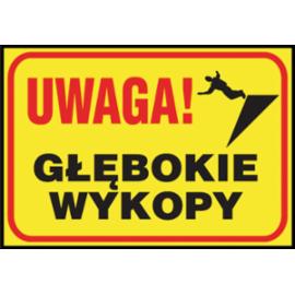 Z-TB4 - Tablice budowlane „Uwaga! Głębokie wykopy ” - 250x350