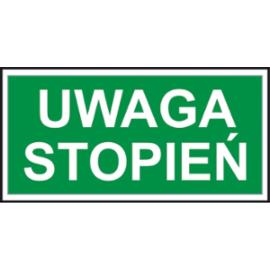 Z-62E - Znak ewakuacyjny „Uwaga stopień” - 150x300