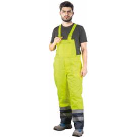 BLUE-YELLOW-B - Spodnie ogrodniczki zimowe, z pasami odblaskowymi na dole nogawek - M-3XL