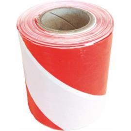 TASO500-251S - Taśma ostrzegawcza biało-czerwona, jednostronna - 500 m