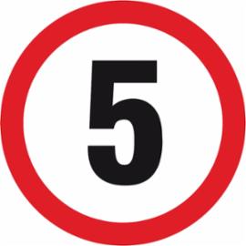 Z-DW112 - Znak na drogach wewnętrznych „Ograniczenie prędkości do 5 km/h” - 330x330