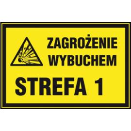 Z-4G - Znak uzupełniający - gaz „Zagrożenia wybuchem strefa 1” - 200x300