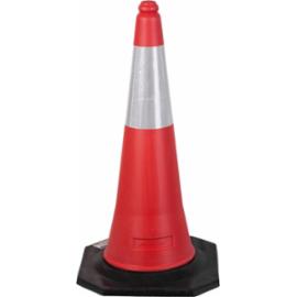 TRAFFIC-CONE-RP75 - Pachołek ostrzegawczy z jednym pasem odblaskowym - 75 cm.