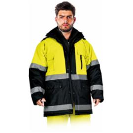 BLUE-YELLOW-J - Kurtka zimowa z pasami odblaskowymi - M-3XL
