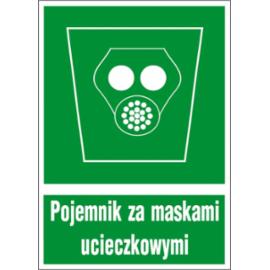 ZZ-19E - Znak ewakuacyjny Pojemnik za maskami ucieczkowymi - 150x205-200x300