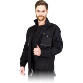 Bluza ochronna poliestr-bawełna 260 g/m2 zamek błyskawiczny rzepy 6 kieszeni czarno-żółty moro-czarny stalowo-czarno-pomarańczowy czarno-jasnoszary szaro-czarno-jasnoszary FORECO-J - M-3XL