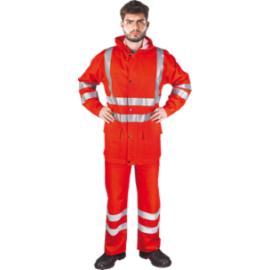 KPLPUFLUO - komplet przeciwdeszczowy bluza + ogrodniczki, kaptur, wysoka wytrzymałość 3 kolory - M-3XL.