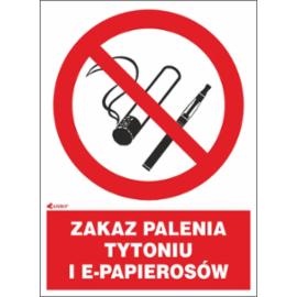 ZZ-12P5 - Znak ochrony PPOŻ. „Zakaz palenia tytoniu i e-papierosów” - 150x200-200X300