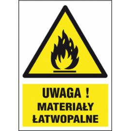 ZZ-14P-2 - Znak ochrony PPOŻ Uwaga! Materiały łatwo zapalne - 220x300