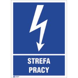 ZZ-24EIA - Znak elektryczny Strefa pracy. - 105x148-74x105