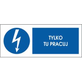 ZZ-2ENB - Znak elektryczny Tylko tu pracuj. - 74X210
