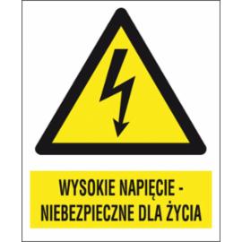 ZZ-3EOA - Znak elektryczny Wysokie napięcie niebezpieczne dla życia. - 105X148-74X105