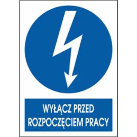 ZZ-4ENA - Znak elektryczny Wyłącz przed rozpoczęciem pracy. - 105X148-74X105