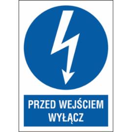 ZZ-6ENA - Znak elektryczny Przed wejściem wyłącz. - 105X148-74X105