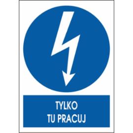 ZZ-2ENA - Znak elektryczny Tylko tu pracuj. - 105X148-74X105