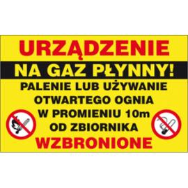 ZZ-35G - Znak gazowniczy Urządzenia na gaz płynny - 250x350
