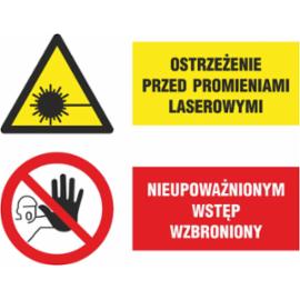 ZZ-3OZ - Znak BHP Ostrz.przed promieniami laserowymi/ Nieupoważnionym wstęp wzbroniony - 220x300