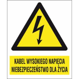 ZZ-4EOA - Znak elektryczny Kabel wysokiego napięcia niebezpieczeństwo dla życia. - 105X148-74X105