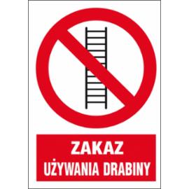 ZZ-8Z-1 - Znak BHP Zakaz używania drabiny - 220x300
