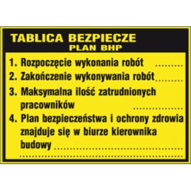 ZZ-B31 - Tablica budowlana „Tablica bezpieczeństwa plan BHP. - 700x500-700x900