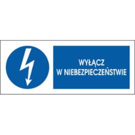 ZZ-1ENB - Znak elektryczny Wyłącz w niebezpieczeństwie. - 74X210