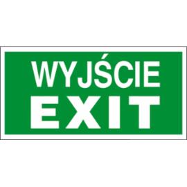 ZZ-32E - Znak ewakuacyjny Wyjście Exit - 150x300-200x400