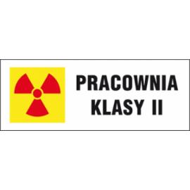 ZZ-9PR - Oznakowanie promieniowania jonizującego ,,Pracownia klasy 2 - 100x250