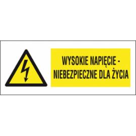 ZZ-3EOB - Znak elektryczny Wysokie napięcie niebezpieczne dla życia. - 74X210