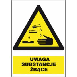 ZZ-3O-1 - Znak BHP Uwaga substancje żrące - 220x300