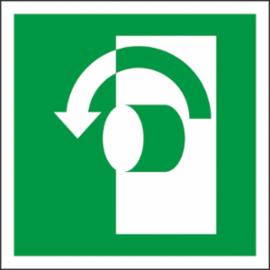 ZZ-E018 - Znak ewakuacyjny „Przekręcić w lewo aby otworzyć” - 150x150