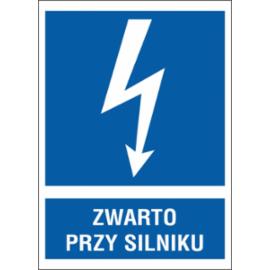 ZZ-12EIA - Znak elektryczny Zwarto przy silniku. - 105X148-74X105