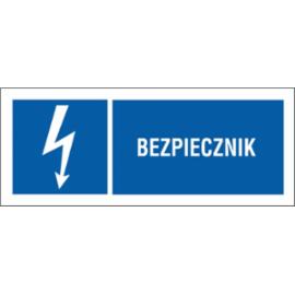 ZZ-19EIB - Znak elektryczny Bezpiecznik. - 74X210