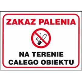 ZZ-50P - Znak ochrony PPOŻ Zakaz palenia na terenie całego obiektu - 250x350