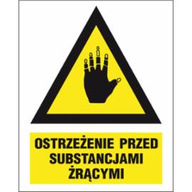 ZZ-8KN - Oznakowanie substancji chemicznych Ostrzeżenie przed substancjami żrącymi - 160x200