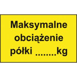 ZZ-98 - Znak Maksymalne obciążenie półki - 60X90