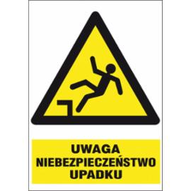 ZZ-21O-1 - Znak BHP Uwaga niebezpieczeństwo upadku - 220x300