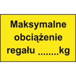 ZZ-97 - Znak Maksymalne obciążenie regału - 60X90