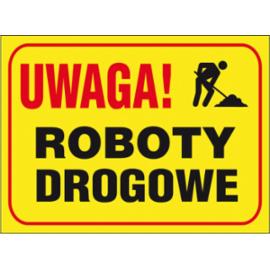 ZZ-B21 - Tablica budowlana „Uwaga! Roboty drogowe. - 250x350