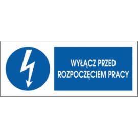 ZZ-4ENB - Znak elektryczny Wyłącz przed rozpoczęciem pracy. - 74X210