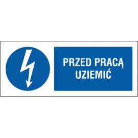 ZZ-5ENB - Znak elektryczny Przed pracą uziemić. - 74X210