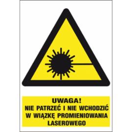 ZZ-7O-1 - Znak BHP Uwaga nie patrzeć i nie wchodzić w wiązkę promienia laserowego - 220x300