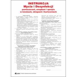 ZZ-IBG02 - Instrukcja BHP i PPOŻ Instrukcja mycia i dezynfekcji pomieszczeń, urządzeń, i sprzętu w kioskach, sklepach i hurtowniach - 250x350