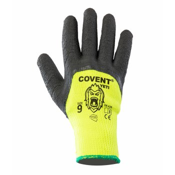 RCYE COVENT YETI - rękawica ocieplana, powleczenie pianka lateksowa ¾, wyściółka frotte, ścieg 7G, żółta przędza akrylowa - 9-11.