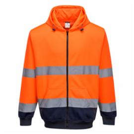B317 - Dwukolorowa bluza z kapturem zapinana na zamek - 2 kolory - S-3XL