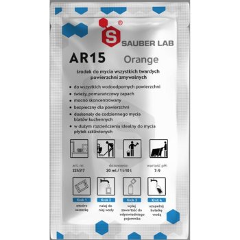 AR15 Orange - środek do ręcznego i maszynowego mycia wszystkich powierzchni zmywalnych, alkoholowy, mocno skoncentrowany o zapachu pomarańczy - 20ml,1L,10 L.