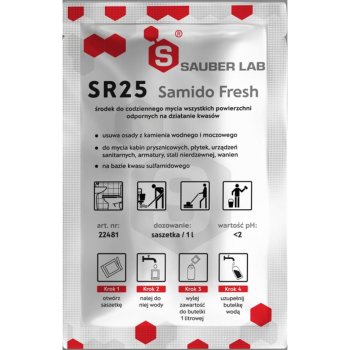 SR25 Samido Fresh - mocno skoncentrowany środek do codziennego mycia wszystkich powierzchni w sanitariatac, usuwa kamień wodny moczowy rdzę... - 40ml,1L,10 L.