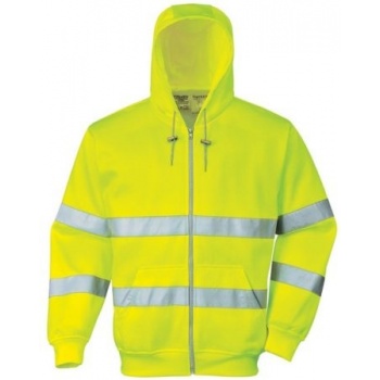 B305 bluza ostrzegawcza z kapturem i zamkiem błyskawicznym - S-3XL.