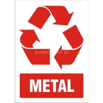 BU004 Piktogram - METAL - NAKLEJKA NA POJEMNIK NA ODPADY - 5 szt.