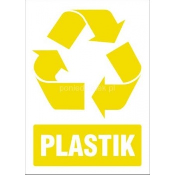 BU003 Piktogram - PLASTIK - NAKLEJKA NA POJEMNIK NA ODPADY - 5 szt.